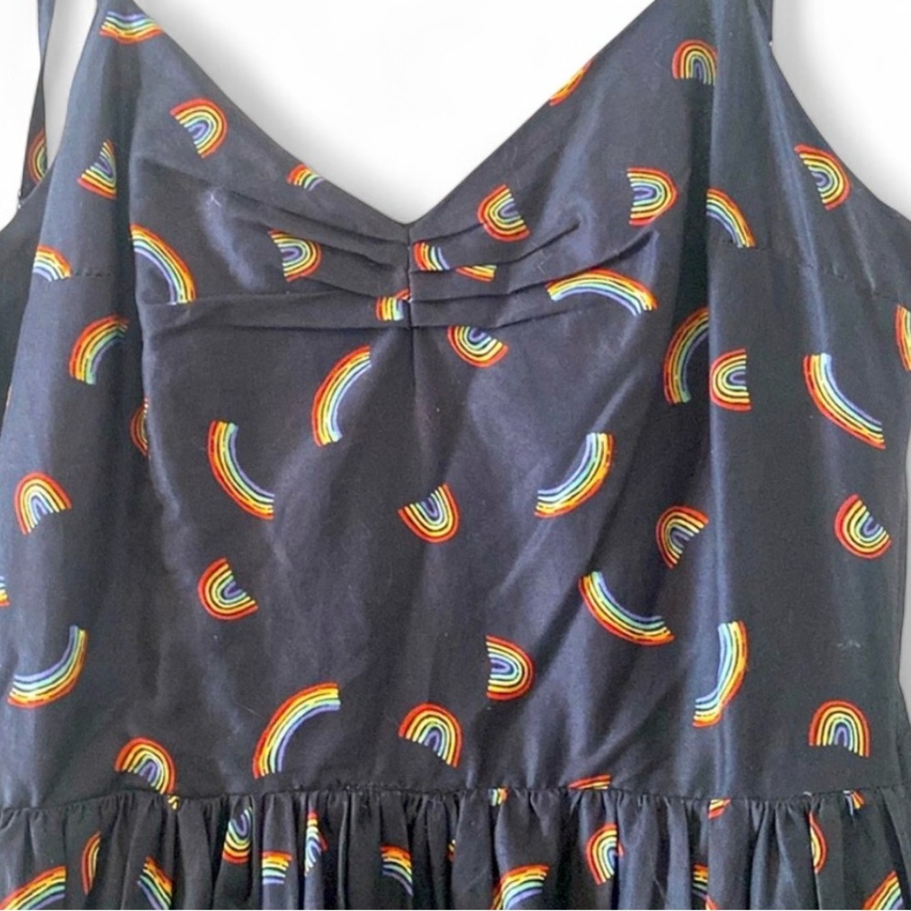 Modcloth Black Rainbow Patterned Maxi Dress (4x)